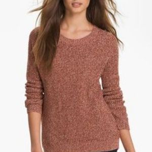 Nordstrom Burnt Orange/ Red Waffle Knit Sweater